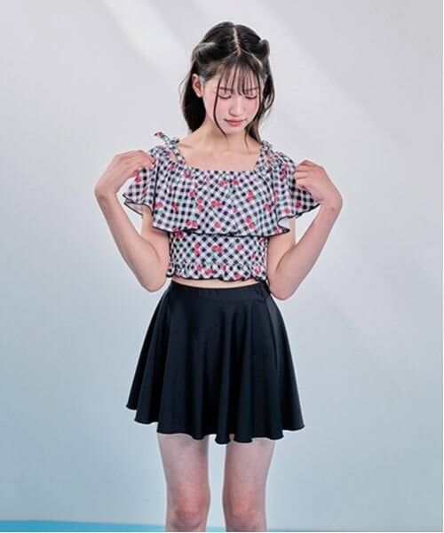 mezzo piano junior / メゾピアノジュニア 水着・スイムグッズ | 【SWIM】チェリー柄フリル swim wear(2WAY) | 詳細18