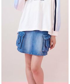 mezzo piano junior / メゾピアノジュニア ショート・ハーフ・半端丈パンツ | リボンフラップカーゴスカパン