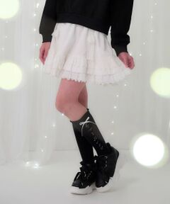 mezzo piano junior / メゾピアノジュニア ミニ・ひざ丈スカート | レースティアードスカート