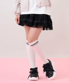 mezzo piano junior / メゾピアノジュニア ミニ・ひざ丈スカート | レースティアードスカート