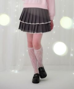 mezzo piano junior / メゾピアノジュニア ショート・ハーフ・半端丈パンツ | トリムレース2段プリーツスカパン