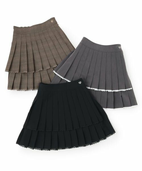 mezzo piano junior / メゾピアノジュニア ショート・ハーフ・半端丈パンツ | トリムレース2段プリーツスカパン | 詳細10