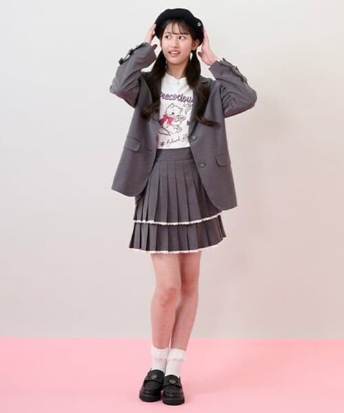 mezzo piano junior / メゾピアノジュニア ショート・ハーフ・半端丈パンツ | トリムレース2段プリーツスカパン | 詳細13