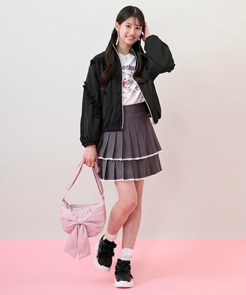 mezzo piano junior / メゾピアノジュニア ショート・ハーフ・半端丈パンツ | トリムレース2段プリーツスカパン | 詳細14