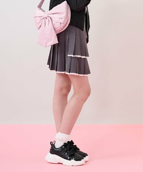 mezzo piano junior / メゾピアノジュニア ショート・ハーフ・半端丈パンツ | トリムレース2段プリーツスカパン | 詳細15