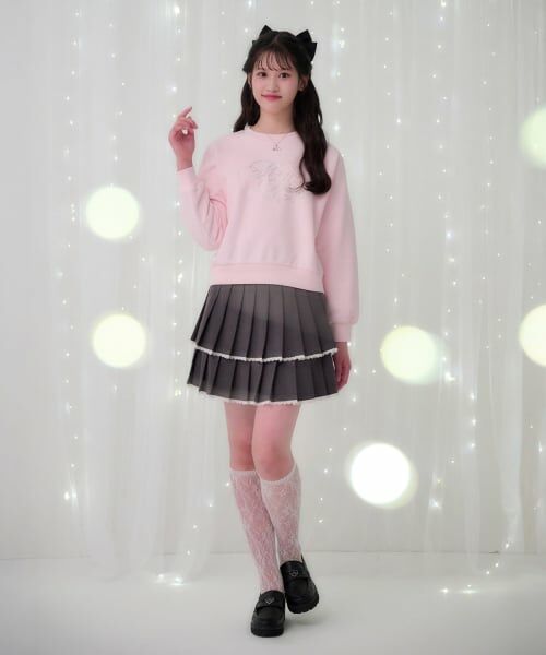 mezzo piano junior / メゾピアノジュニア ショート・ハーフ・半端丈パンツ | トリムレース2段プリーツスカパン | 詳細25