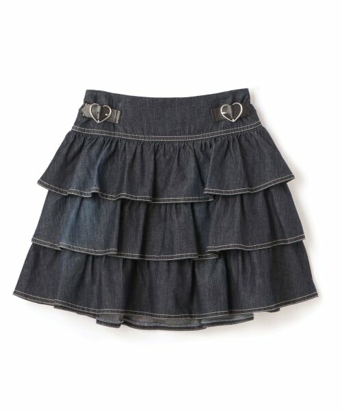 mezzo piano junior / メゾピアノジュニア ショート・ハーフ・半端丈パンツ | ハートバックルベルトつきティアードスカパン | 詳細13