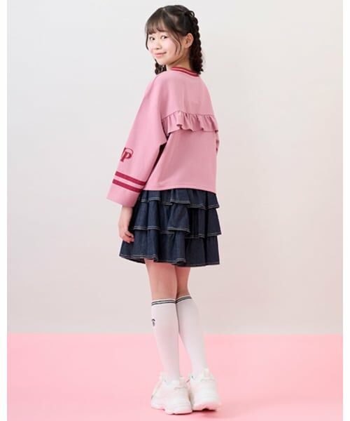 mezzo piano junior / メゾピアノジュニア ショート・ハーフ・半端丈パンツ | ハートバックルベルトつきティアードスカパン | 詳細14