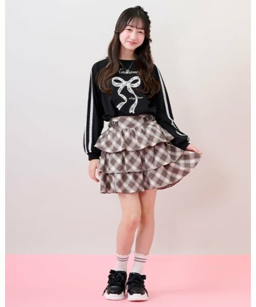 mezzo piano junior / メゾピアノジュニア ショート・ハーフ・半端丈パンツ | ハートバックルベルトつきティアードスカパン | 詳細18