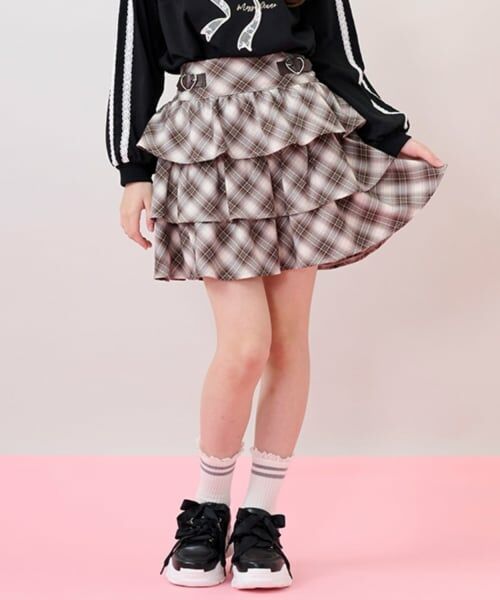 mezzo piano junior / メゾピアノジュニア ショート・ハーフ・半端丈パンツ | ハートバックルベルトつきティアードスカパン | 詳細19