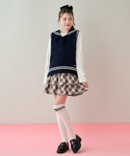 mezzo piano junior / メゾピアノジュニア ショート・ハーフ・半端丈パンツ | ハートバックルベルトつきティアードスカパン | 詳細21