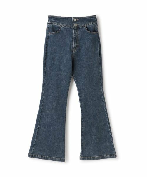 mezzo piano junior / メゾピアノジュニア その他パンツ | ハイウエスト美脚フレアデニム（紺）