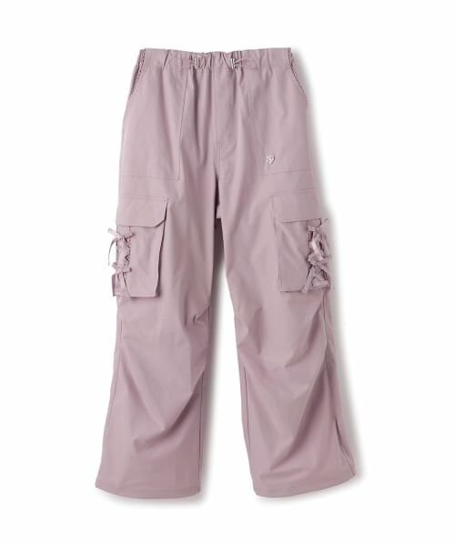 mezzo piano junior / メゾピアノジュニア その他パンツ | 【吸水速乾】レースアップリボンポケットカーゴパンツ（ラベンダー）