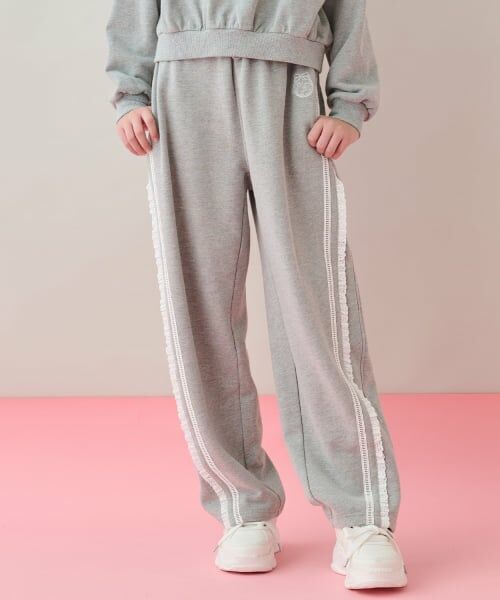 mezzo piano junior / メゾピアノジュニア その他パンツ | スウェットバレルレッグパンツ（グレー）