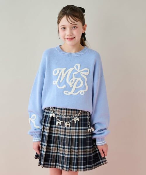 mezzo piano junior / メゾピアノジュニア ミニ・ひざ丈スカート | チェーンベルトつきチェックプリーツスカート（スパッツつき） | 詳細16