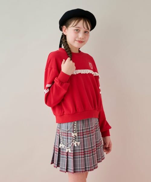 mezzo piano junior / メゾピアノジュニア ミニ・ひざ丈スカート | チェーンベルトつきチェックプリーツスカート（スパッツつき） | 詳細19