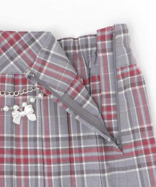 mezzo piano junior / メゾピアノジュニア ミニ・ひざ丈スカート | チェーンベルトつきチェックプリーツスカート（スパッツつき） | 詳細4