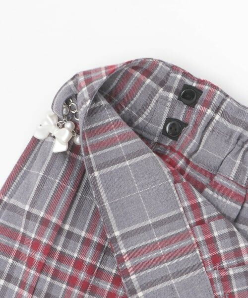 mezzo piano junior / メゾピアノジュニア ミニ・ひざ丈スカート | チェーンベルトつきチェックプリーツスカート（スパッツつき） | 詳細5