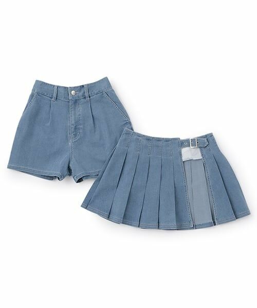 mezzo piano junior / メゾピアノジュニア ショート・ハーフ・半端丈パンツ | ラッププリーツショートパンツ（2WAY) | 詳細2