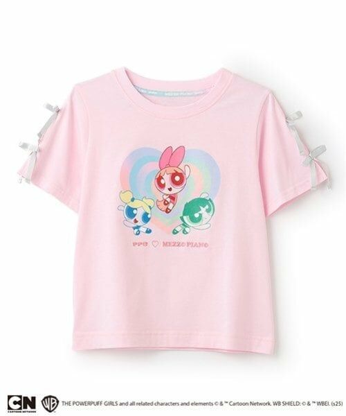 mezzo piano junior / メゾピアノジュニア Tシャツ | 【The Powerpuff Girls】　袖リボンTシャツ | 詳細1
