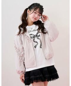 mezzo piano junior / メゾピアノジュニア Tシャツ | レースリボンアップリケ長袖Tシャツ