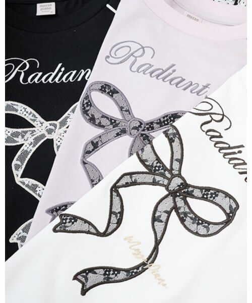 mezzo piano junior / メゾピアノジュニア Tシャツ | レースリボンアップリケ長袖Tシャツ | 詳細11