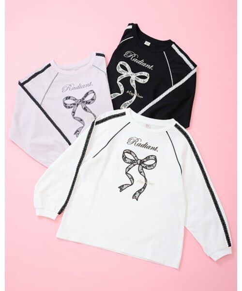 mezzo piano junior / メゾピアノジュニア Tシャツ | レースリボンアップリケ長袖Tシャツ | 詳細12
