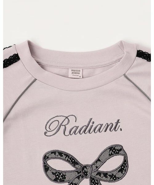 mezzo piano junior / メゾピアノジュニア Tシャツ | レースリボンアップリケ長袖Tシャツ | 詳細2