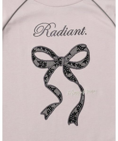 mezzo piano junior / メゾピアノジュニア Tシャツ | レースリボンアップリケ長袖Tシャツ | 詳細3