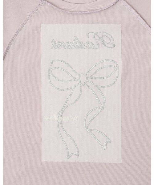 mezzo piano junior / メゾピアノジュニア Tシャツ | レースリボンアップリケ長袖Tシャツ | 詳細4