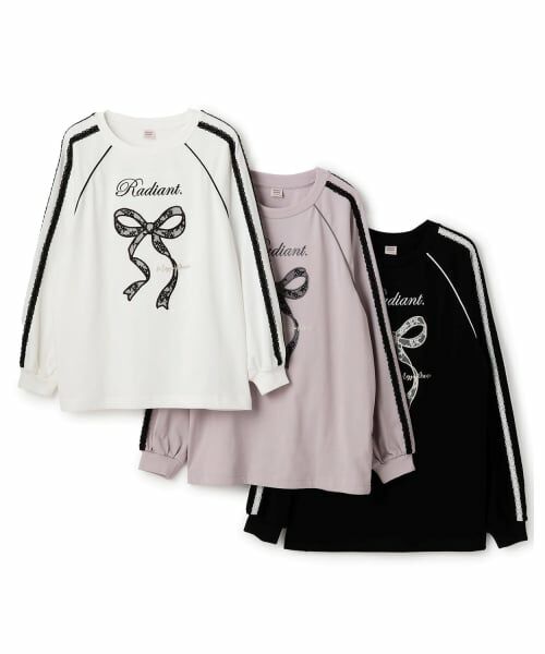 mezzo piano junior / メゾピアノジュニア Tシャツ | レースリボンアップリケ長袖Tシャツ | 詳細7