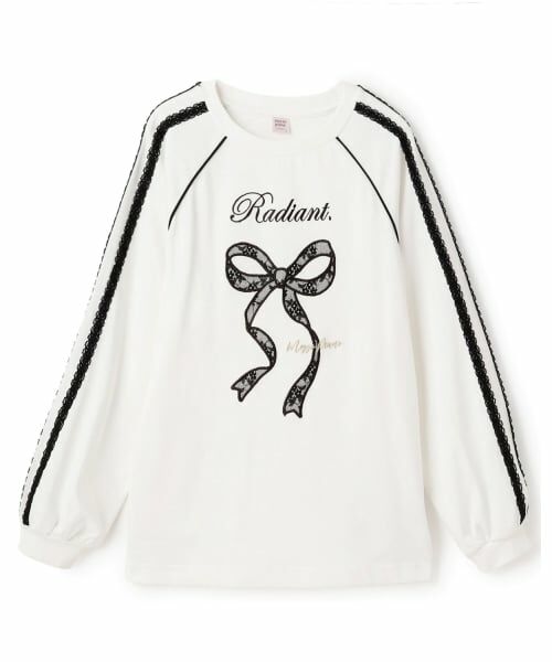 mezzo piano junior / メゾピアノジュニア Tシャツ | レースリボンアップリケ長袖Tシャツ | 詳細8