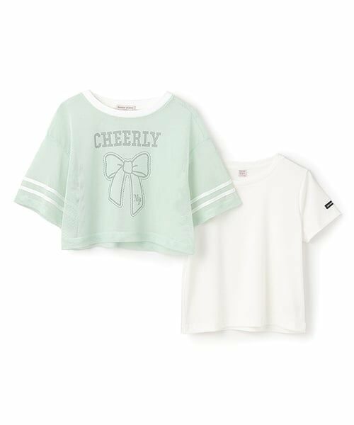 mezzo piano junior / メゾピアノジュニア Tシャツ | リボンメッシュTシャツセット | 詳細2
