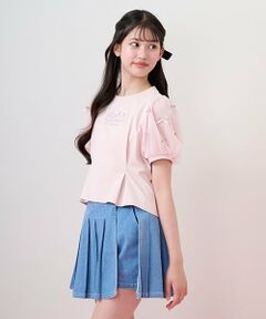 mezzo piano junior / メゾピアノジュニア Tシャツ | 【接触冷感】袖異素材タックTシャツ