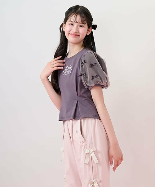 mezzo piano junior / メゾピアノジュニア Tシャツ | 【接触冷感】袖異素材タックTシャツ | 詳細13