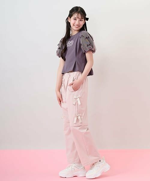 mezzo piano junior / メゾピアノジュニア Tシャツ | 【接触冷感】袖異素材タックTシャツ | 詳細14