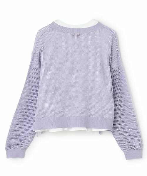 mezzo piano junior / メゾピアノジュニア ニット・セーター | 【接触冷感】ラメメッシュニット＆ペプラムTシャツセット | 詳細1