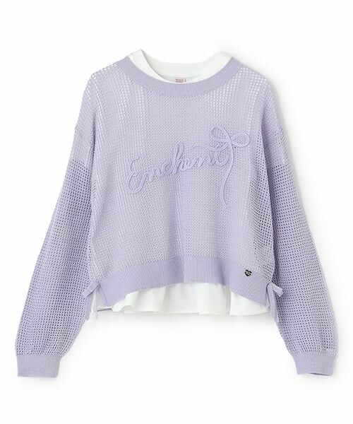 mezzo piano junior / メゾピアノジュニア ニット・セーター | 【接触冷感】ラメメッシュニット＆ペプラムTシャツセット | 詳細15