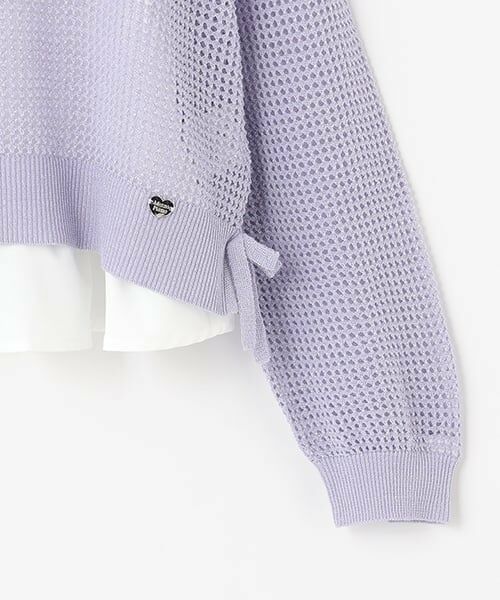 mezzo piano junior / メゾピアノジュニア ニット・セーター | 【接触冷感】ラメメッシュニット＆ペプラムTシャツセット | 詳細7