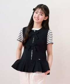 mezzo piano junior / メゾピアノジュニア Tシャツ | 薄手ニットベスト＆Tシャツセット