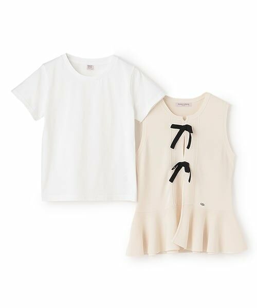 mezzo piano junior / メゾピアノジュニア Tシャツ | 薄手ニットベスト＆Tシャツセット | 詳細2