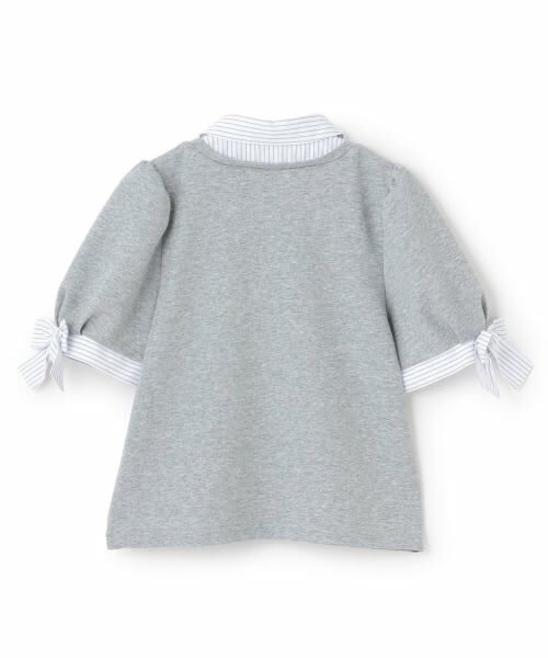 mezzo piano junior / メゾピアノジュニア Tシャツ | 袖リボン布帛ドッキングTシャツ | 詳細7