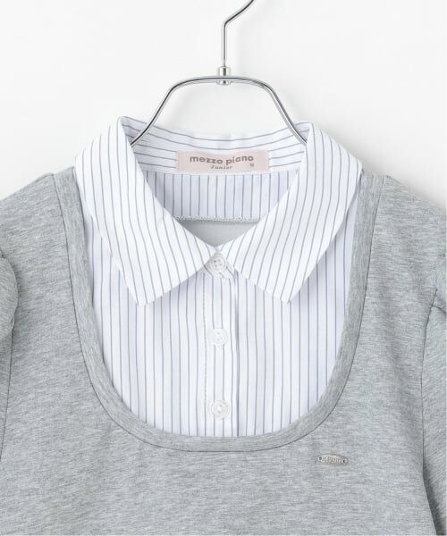 mezzo piano junior / メゾピアノジュニア Tシャツ | 袖リボン布帛ドッキングTシャツ | 詳細8