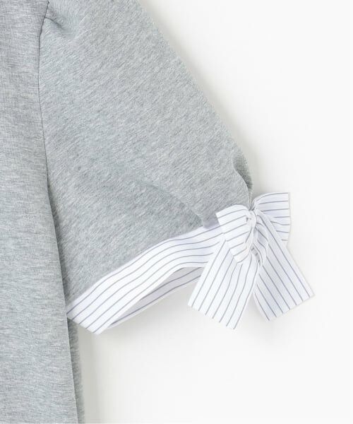 mezzo piano junior / メゾピアノジュニア Tシャツ | 袖リボン布帛ドッキングTシャツ | 詳細9