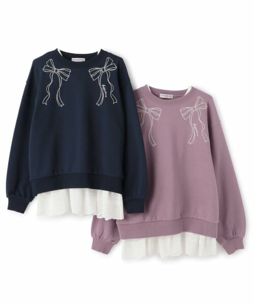 mezzo piano junior / メゾピアノジュニア スウェット | レースレイヤードトレーナー | 詳細10