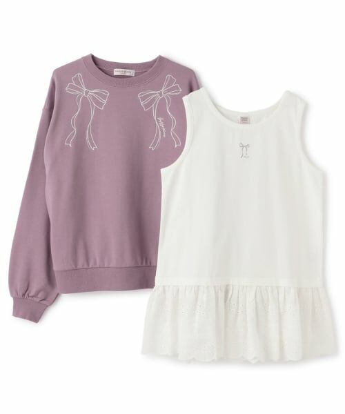 mezzo piano junior / メゾピアノジュニア スウェット | レースレイヤードトレーナー | 詳細2