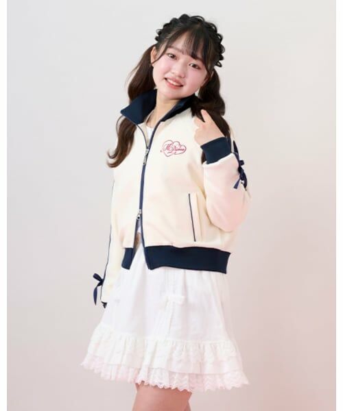 mezzo piano junior / メゾピアノジュニア ブルゾン | 袖リボン配色トラックジャケット | 詳細14