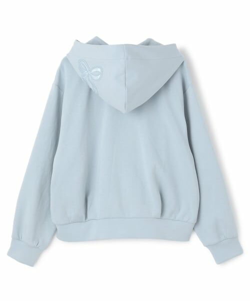 mezzo piano junior / メゾピアノジュニア パーカー | リボンアップリケWジップパーカ | 詳細1