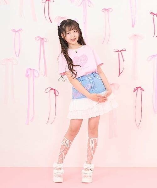 mezzo piano junior / メゾピアノジュニア Tシャツ | 25th anniversary 【冷感】キラキラハートロゴTシャツ | 詳細13