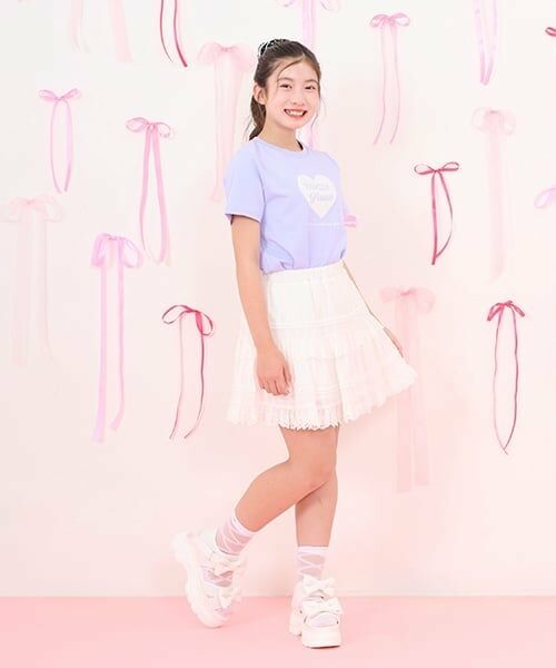 mezzo piano junior / メゾピアノジュニア Tシャツ | 25th anniversary 【冷感】キラキラハートロゴTシャツ | 詳細18